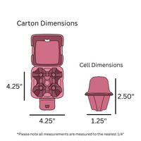 digital rendering, pink pulp egg carton dimensions