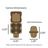 digital rendering of 4-egg paper carton dimensions
