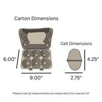 digital rendering of the 6 egg goose pulp carton dimensions