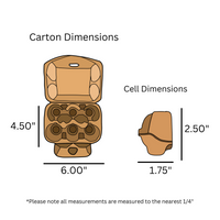digital rendering, 6-egg orange carton dimensions