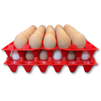 30-Cell Stackable Red filled with eggs stacked
