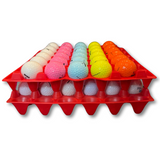 30-Cell Stackable Red filled with golf balls