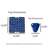 digital rendering of the 30-cell washable blue tray dimensions