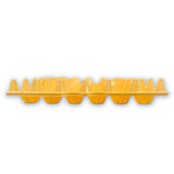 side view 11.25" x 11.00 yellow plastic egg tray, washable, reusable