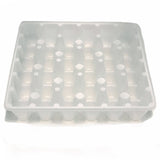 white plastic egg tray, 36 cells