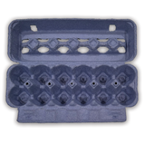 Paper Egg Cartons - Navy Blue, Printed Open-View