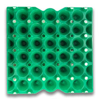 Green stackable plastic, washable, reusable egg tray, 30 cell