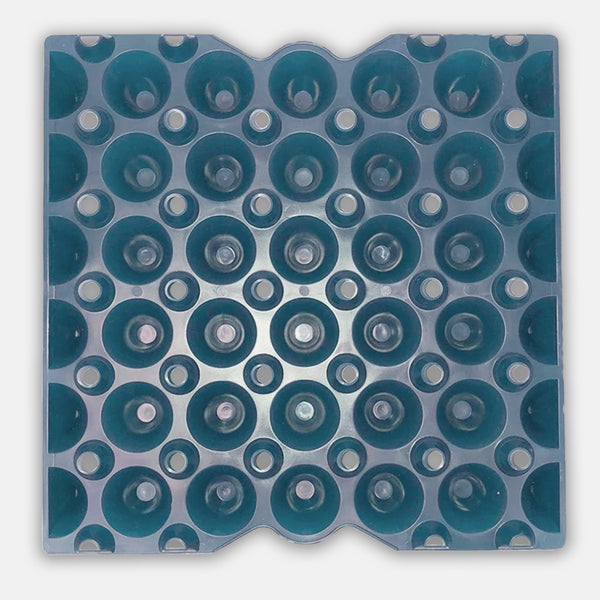 30-egg 5x6 cell tray, blue plastic, bulk egg trays