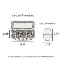 12-Egg Flat Top Pulp Carton Dimensions