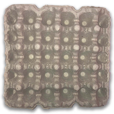 Egg Tray Filler Flat top view 20 cell, natural paper pulp flat, filler, tray
