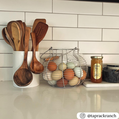 Wire vintage style basket for egg collecting