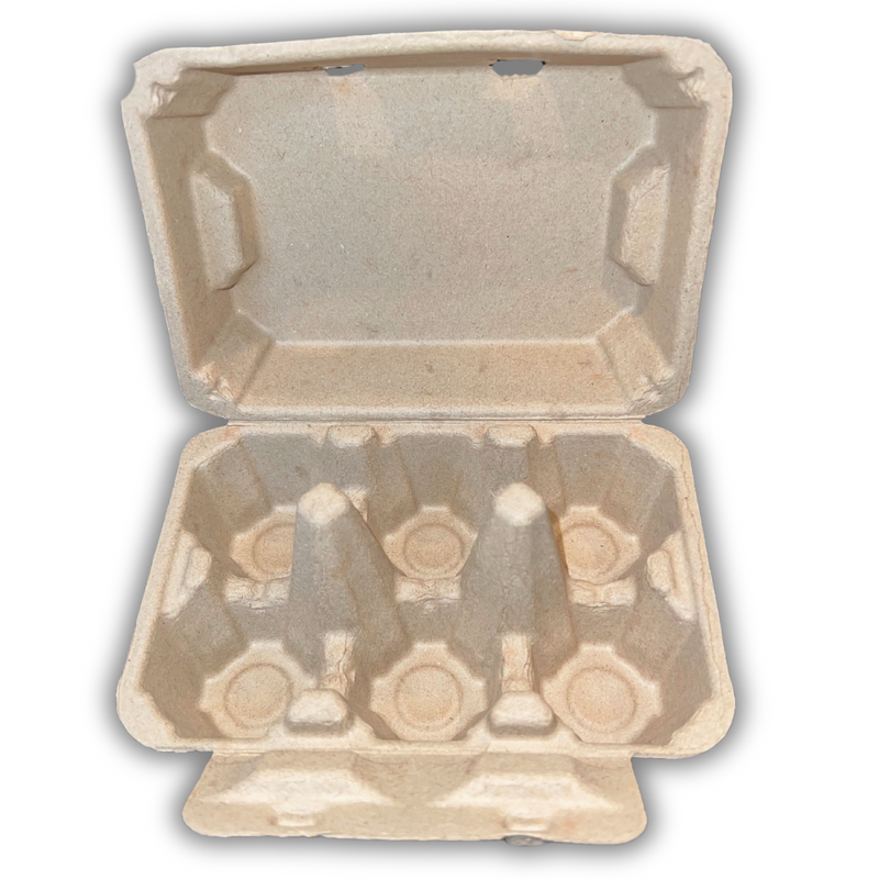 Pulp natural paper carton for duck eggs, open view