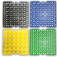 Multipack, 4-pack black, blue, yellow, green, plastic stackable washable reusable egg trays, 30 cell, 5x6