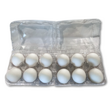 Plastic 6-Egg Unlabeled Egg Carton open