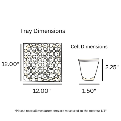 Egg Tray Filler Flat digital rendering of white plastic 36 cell egg tray
