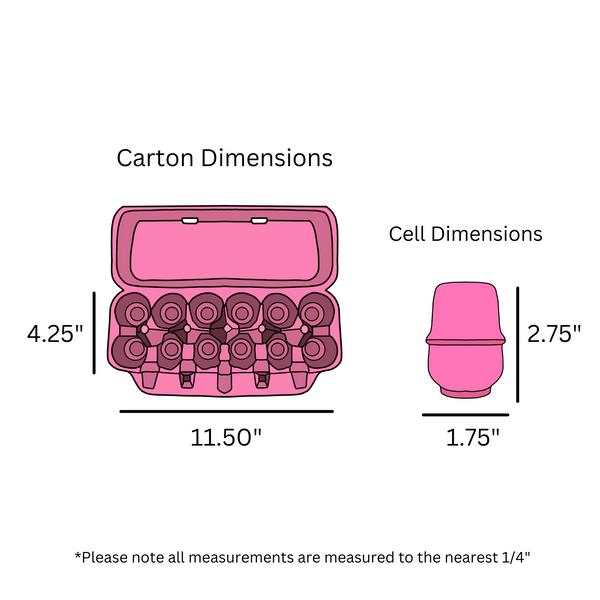 Pink Egg Carton, Pulp 12-Egg Blank –