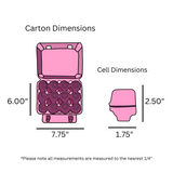 12-Egg Hot Pink Vintage Carton Dimensions