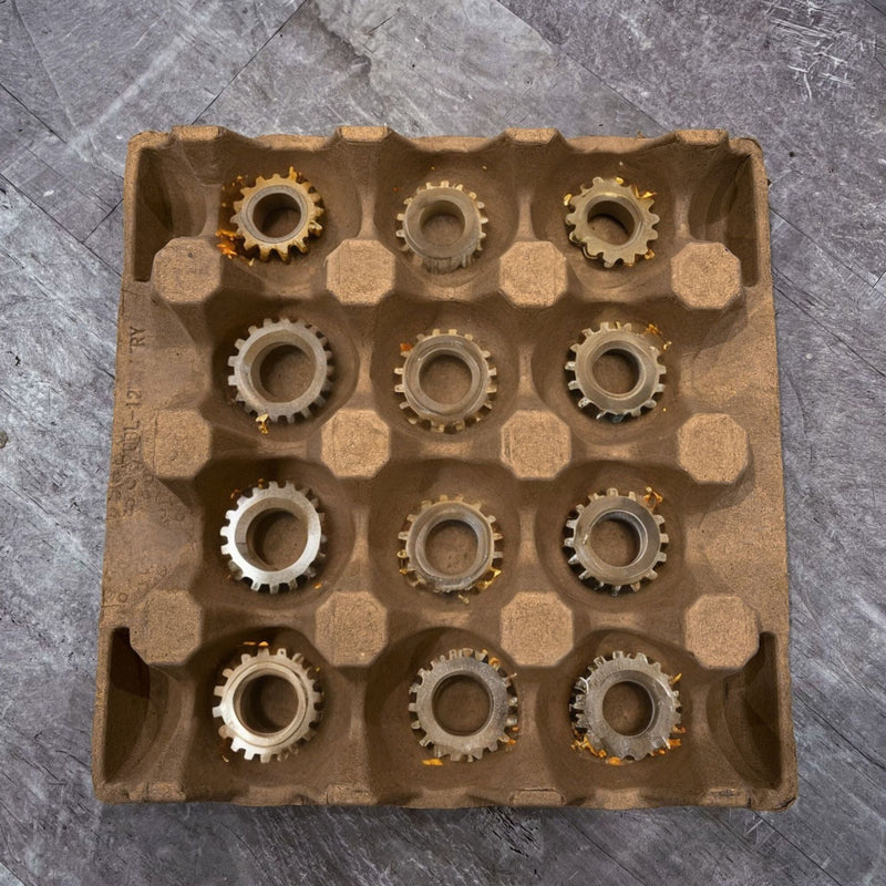 Egg Tray Filler Flat  12 cell paper pulp tray made for organizing machined parts. 