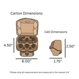 digital rendering, 6-Egg Natural Carton dimensions