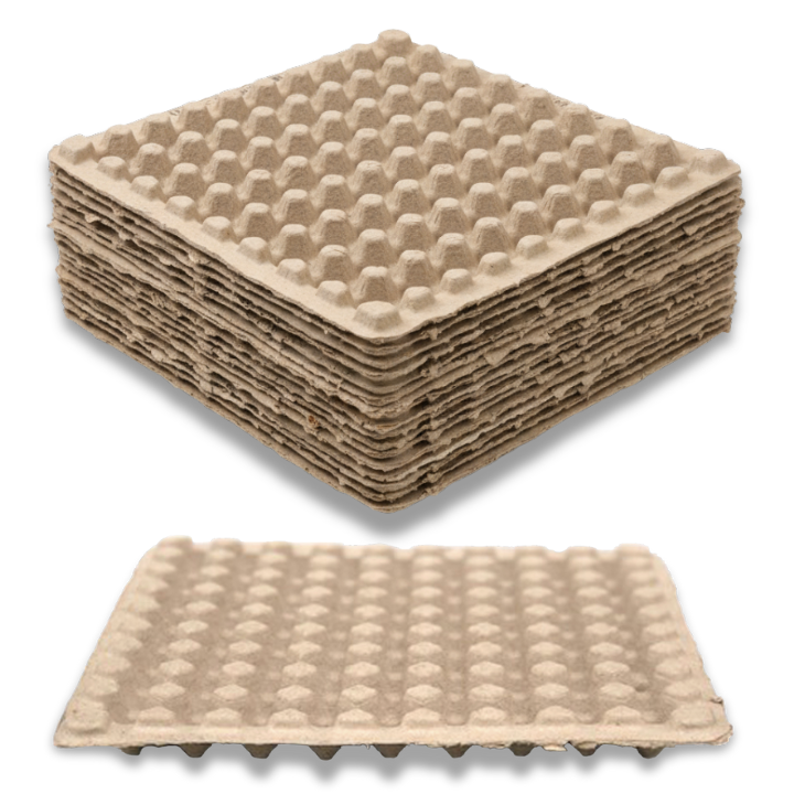 Stacked 81-cell pulp filler flat tray for small eggs or parts organization, bulk pricing