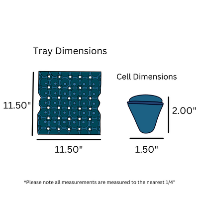 Egg Tray Filler Flat digital rendering of the 30-cell stackable multi-pack tray dimensions