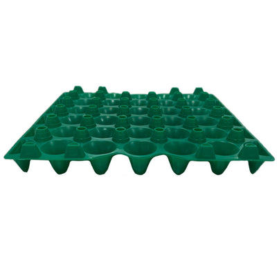 Egg Tray Filler Flat Side view green plastic washable reusable egg tray, organizer