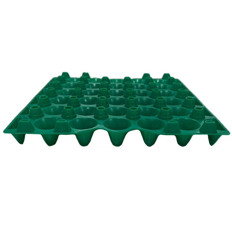 Egg Tray Filler Flat Side view green plastic washable reusable egg tray, organizer