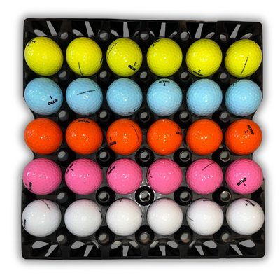 Egg Tray Filler Flat 30-Cell Washable Black filled with golf balls
