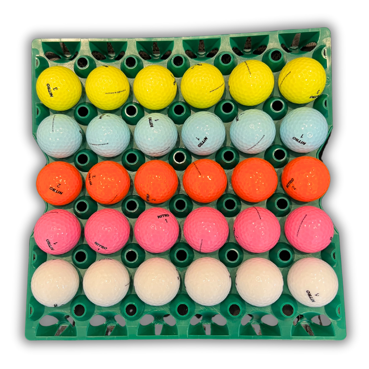 Egg Tray Filler Flat30-Cell Washable Green filled with eggs 