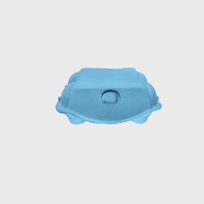 6-egg baby blue pulp egg carton 360 spin video