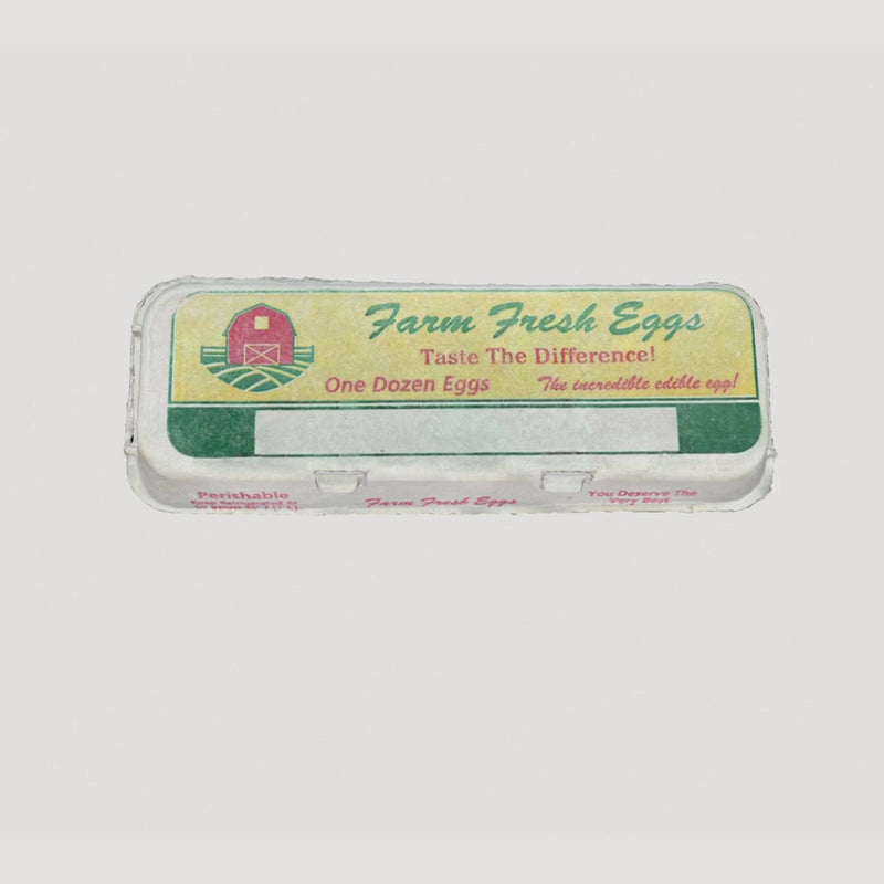 Flat top printed 12-egg carton 360 video