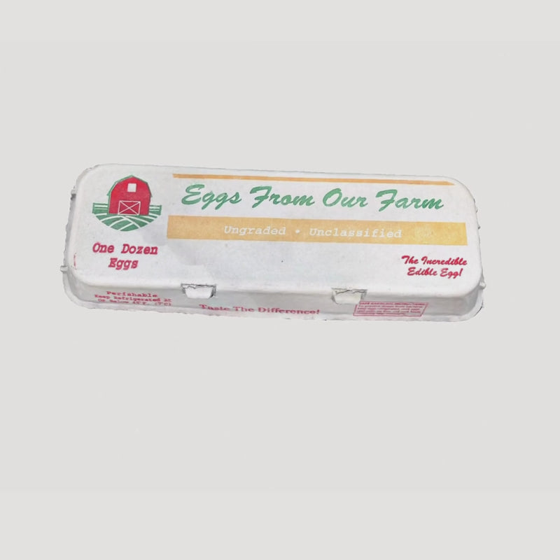 Flat top paper 12-egg printed carton 360 video