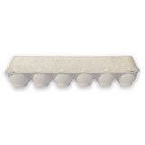 back view of 18 egg blank pulp carton