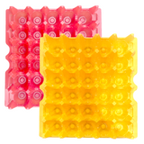 30 cell red and yellow plastic washable egg trays, reusable, multipack