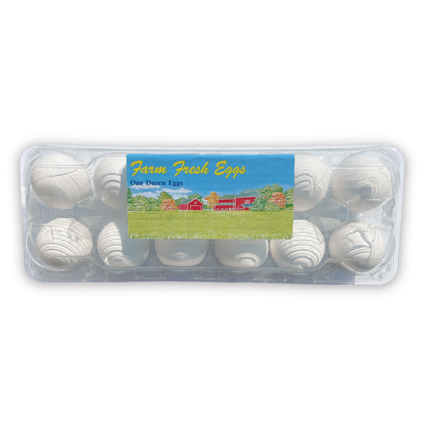 Labeled Plastic Egg Carton - Flat Top, 12 Egg, Ovotherm, Wholesale