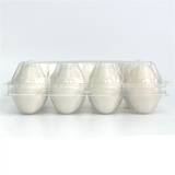 Closed view, plastic egg carton, clear, unlabeled, 