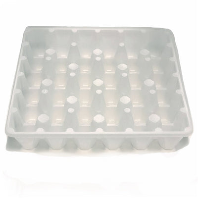 Egg Tray Filler Flat white plastic egg tray, 36 cells