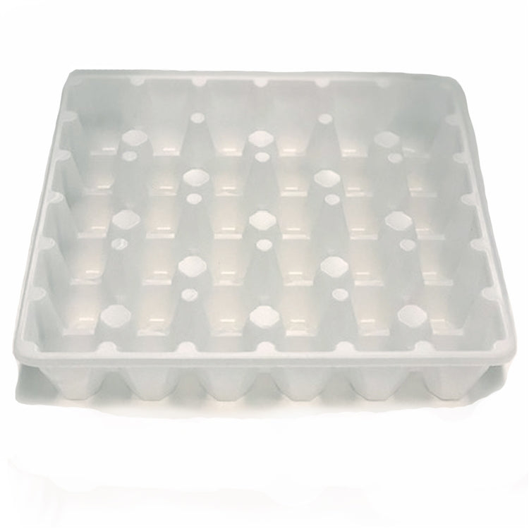 Egg Tray Filler Flat white plastic egg tray, 36 cells