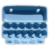 Baby Blue Pulp Egg Cartons - Flat Top, 12 Egg, In bulk