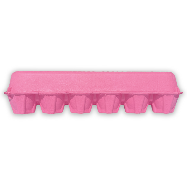Pink Egg Carton Flat Top, Pulp 12-Egg Blank –