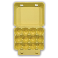 3x4 Yellow Pulp Paper Egg Carton Vintage Cover Picture Open View