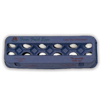 12-Egg Blue Printed Open