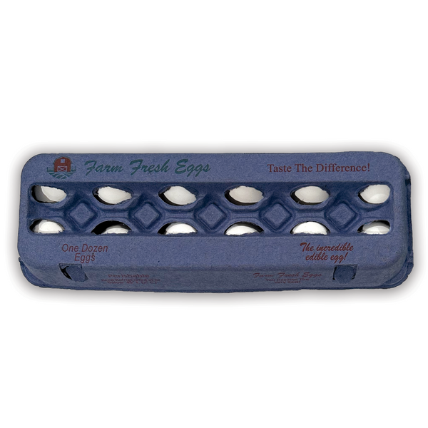 12-Egg Blue Printed Open