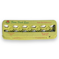 Lime Printed Egg Cartons, Holds 1 dozen eggs, Wholesale