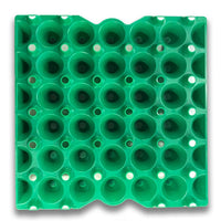 Green stackable plastic, washable, reusable egg tray, 30 cell