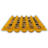 alternative use for egg tray, yellow plastic washable, reusable, machine parts organizaion
